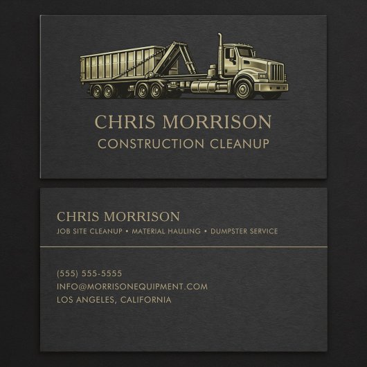 Carte De Visite Construction Cleanup Services Professional 