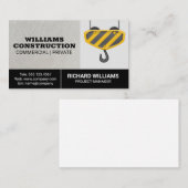 Carte De Visite Construction commerciale | Grue (Devant / Derrière)
