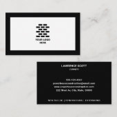 Carte De Visite Construction Company Ajouter votre logo noir (Devant / Derrière)