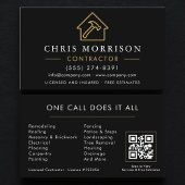Carte De Visite Construction Company Black Gold QR Code