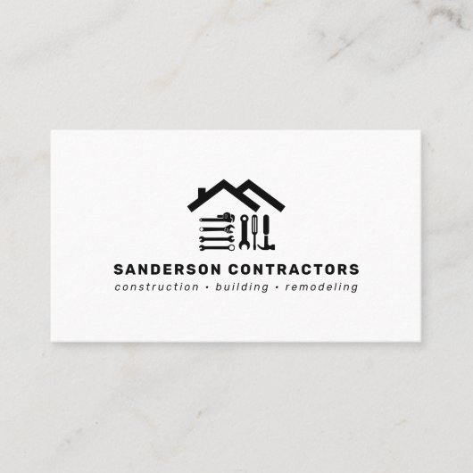 Carte De Visite Construction company modern QR code (Devant)