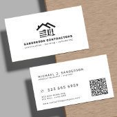 Carte De Visite Construction company modern QR code