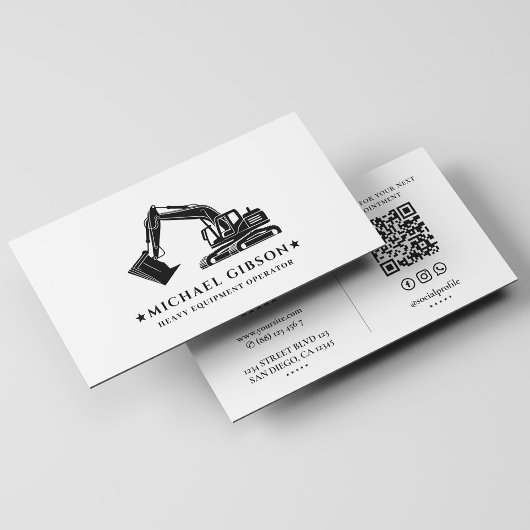 Carte De Visite Construction Contractor Heavy Equipment Operator