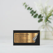 Carte De Visite Construction cool Aspect métallique (Debout devant)