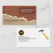 Carte De Visite Construction créative de brique et de plâtre (Devant / Derrière)