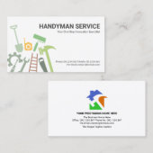 Carte De Visite Construction Creative Handyman Outils Home Réparat (Devant / Derrière)