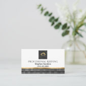 Carte De Visite Construction de bardeaux de toiture en or professi (Debout devant)