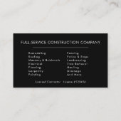 Carte De Visite Construction de bâtiment moderne en argent noir (Dos)