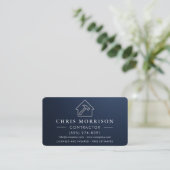 Carte De Visite Construction de bâtiments Bleu Nuit Métallisé Arge (Debout devant)