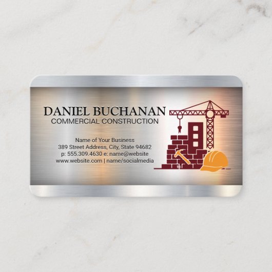 Carte De Visite Construction de bâtiments | Industriel | Entrepren (Devant)