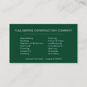 Carte De Visite Construction de bâtiments modernes en or vert (Dos)