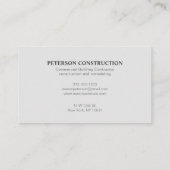 Carte De Visite Construction de bâtiments modernes Gris de la tour (Dos)