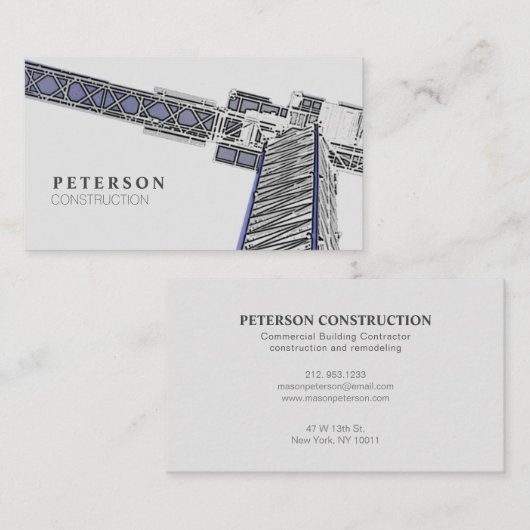 Carte De Visite Construction de bâtiments modernes Gris de la tour (Devant / Derrière)