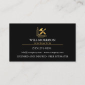 Carte De Visite Construction de bâtiments modernes Or et Noir  (Devant)