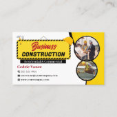 Carte De Visite Construction de bâtiments professionnelle noir et  (Devant)