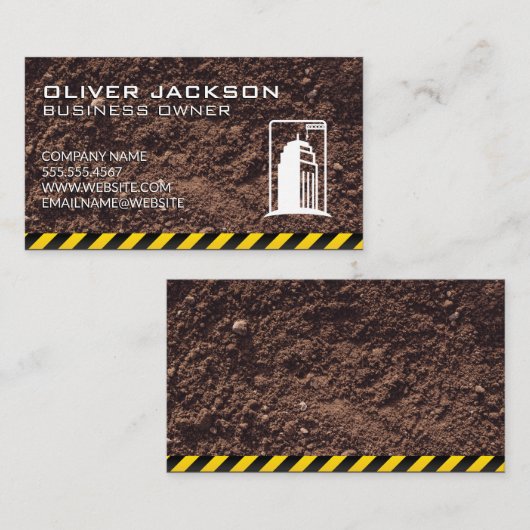 Carte De Visite Construction de bâtiments | Zone de construction (Devant / Derrière)