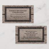 Carte De Visite Construction de béton rustique (Devant / Derrière)
