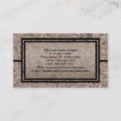 Carte De Visite Construction de béton rustique (Dos)