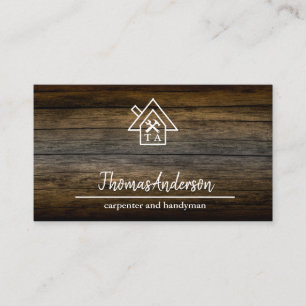 Carte De Visite Construction de bois professionnel Handman Carpent