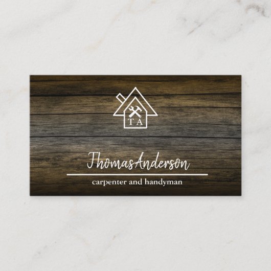 Carte De Visite Construction de bois professionnel Handman Carpent (Devant)