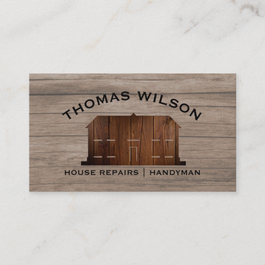 Carte De Visite Construction de bois rustique Outils de menuisier (Devant)