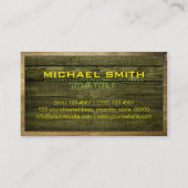 Carte De Visite Construction de bordure en bois Élégant look en bo (Dos)