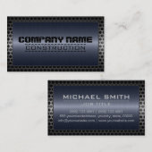 Carte De Visite Construction de bordure métallique Élégant Acier L (Devant / Derrière)