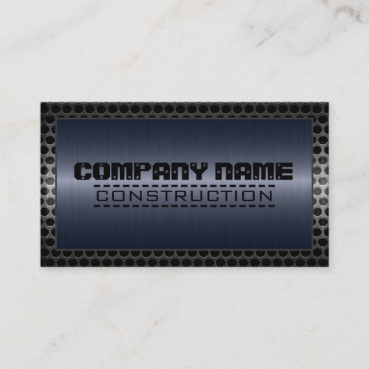 Carte De Visite Construction de bordure métallique Élégant Acier L (Devant)