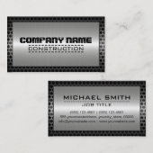 Carte De Visite Construction de bordure métallique Élégant Acier L (Devant / Derrière)