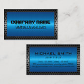 Carte De Visite Construction de bordure métallique Élégant Acier L (Devant / Derrière)