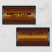 Carte De Visite Construction de bordure métallique Élégant Acier L (Devant / Derrière)