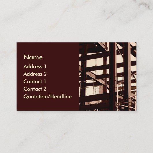 Carte De Visite Construction de cadre en acier (Devant)