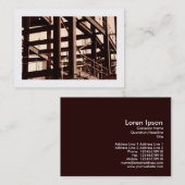 Carte De Visite Construction De Cadre En Acier, Mini Photo (Bordé) (Devant / Derrière)