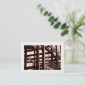 Carte De Visite Construction De Cadre En Acier, Mini Photo (Bordé) (Debout devant)