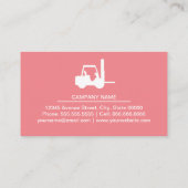 Carte De Visite Construction de chariots élévateurs roses (Dos)
