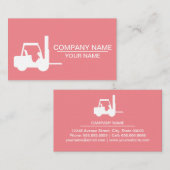 Carte De Visite Construction de chariots élévateurs roses (Devant / Derrière)