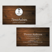 Carte De Visite Construction de charpentier en bois marteau (Devant / Derrière)