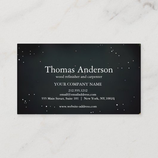 Carte De Visite Construction de charpentier en bois marteau (Dos)