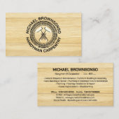 Carte De Visite Construction de contreplaqué de menyman (Devant / Derrière)