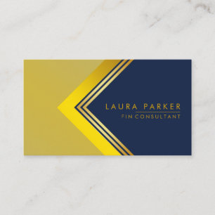 Carte De Visite Construction de financement géométrique en or bleu