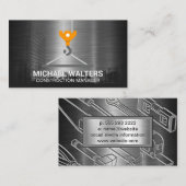 Carte De Visite Construction de grue à treuil | Métal urbain (Devant / Derrière)