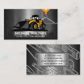 Carte De Visite Construction de grue à treuil | Véhicule de constr (Devant / Derrière)