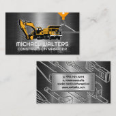 Carte De Visite Construction de grue à treuil | Véhicules de const (Devant / Derrière)