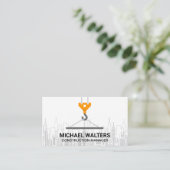 Carte De Visite Construction de grue à treuil | Ville Skyline (Debout devant)