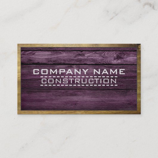 Carte De Visite Construction de la bordure en bois Élégant look en (Devant)
