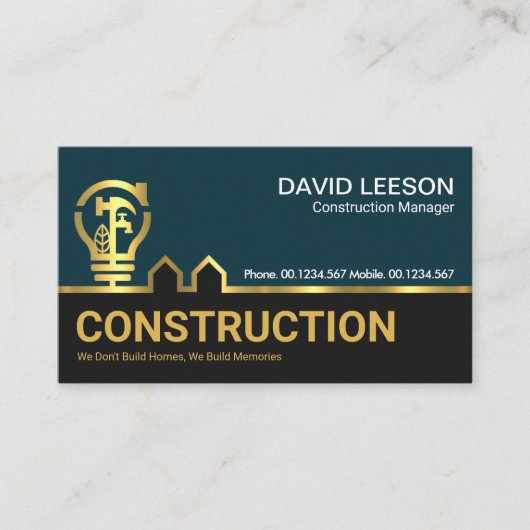 Carte De Visite Construction de la ligne d'amarrage Gold Handyman (Devant)