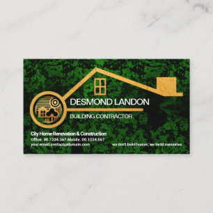 Carte De Visite Construction de l'édifice Gold de Green Forest La