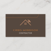 Carte De Visite Construction de l'entrepreneur Brown de code QR (Devant)