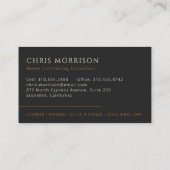 Carte De Visite Construction de l'entrepreneur général Cuivre noir (Dos)