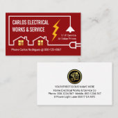 Carte De Visite Construction de ligne électrique de circuit électr (Devant / Derrière)